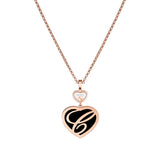 Chopard Happy Hearts 18ct Rose Gold Onyx and Diamond Pendant and Chain