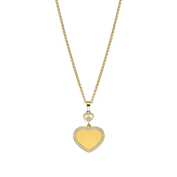 Chopard Happy Hearts Golden Hearts 18ct Yellow Gold Diamond Pendant and Chain