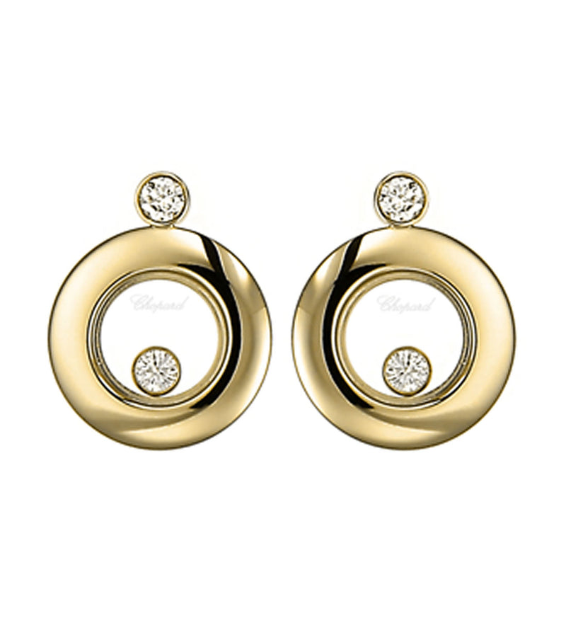 Chopard Happy Diamonds Icons 18ct Yellow Gold Diamond Stud Earrings