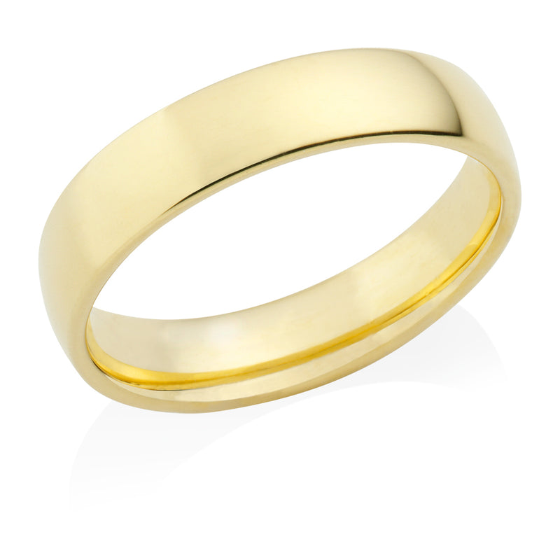 18ct Yellow Gold Plain Court Wedding Ring