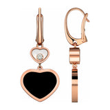 Chopard Happy Hearts 18ct Rose Gold Onyx and Diamond Drop Earrings
