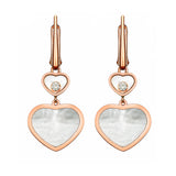 Chopard Happy Hearts 18ct Rose Gold White Mother of Pearl and Diamond Drop Earrings