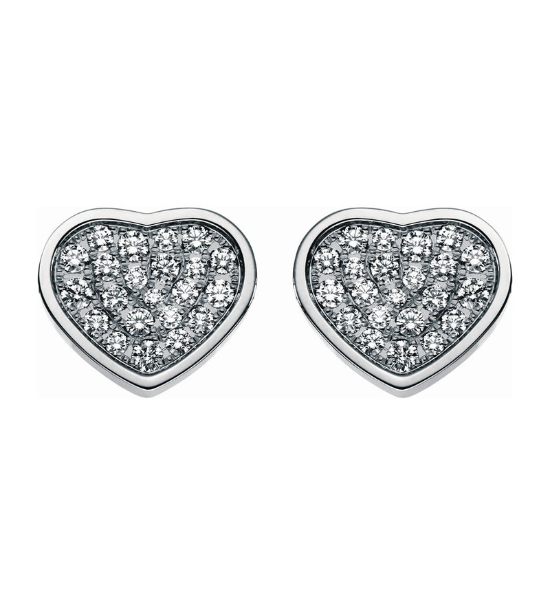 Chopard Happy Hearts 18ct White Gold Diamond Stud Earrings