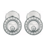 Chopard Happy Diamonds Icons 18ct White Gold Diamond Circular Stud Earrings