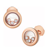 Chopard Happy Diamonds Icons 18ct Rose Gold Diamond Circular Stud Earrings