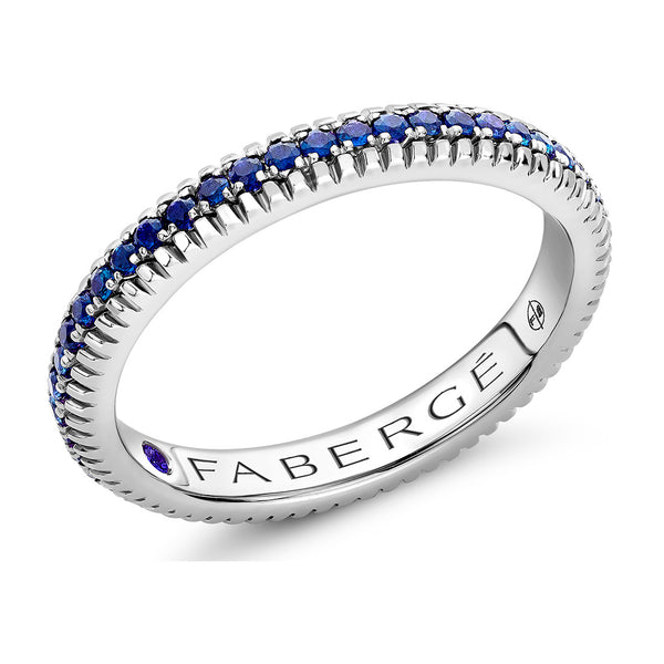 Fabergé Colours of Love Fluted 18ct White Gold Sapphire Ring