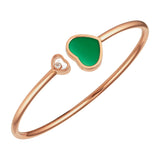 Chopard Happy Hearts 18ct Rose Gold Green Agate and Diamond Bangle