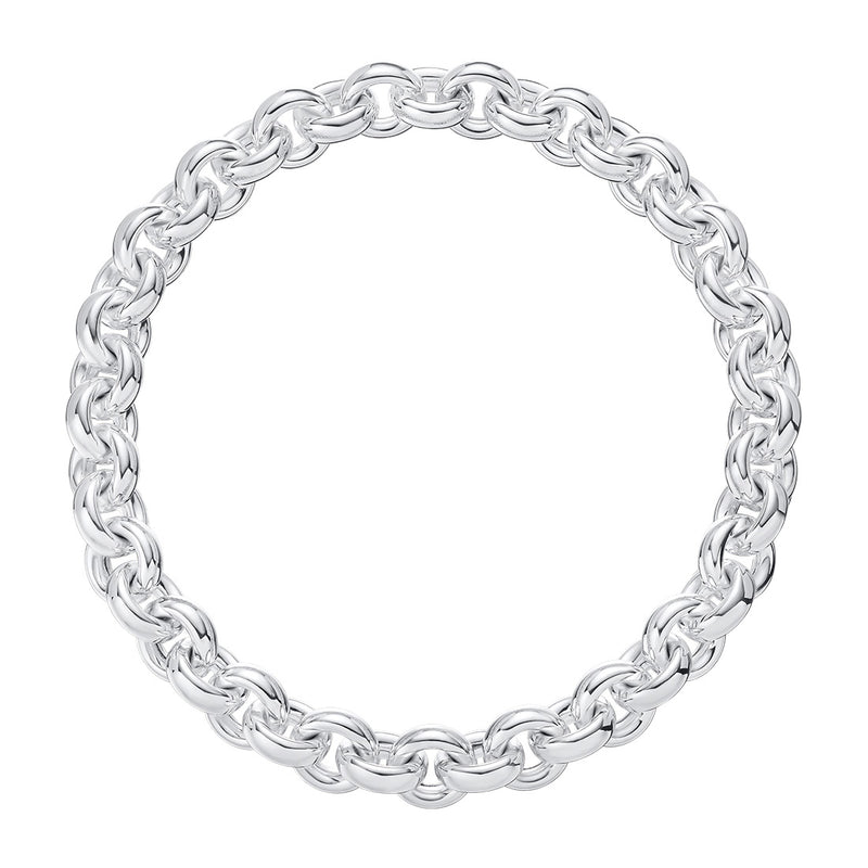 Sterling Silver Circular Link Necklace