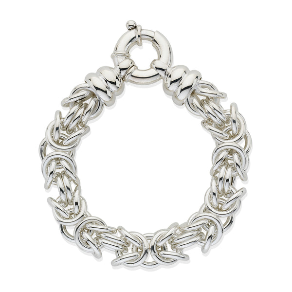 Sterling Silver Cluster Link Bracelet