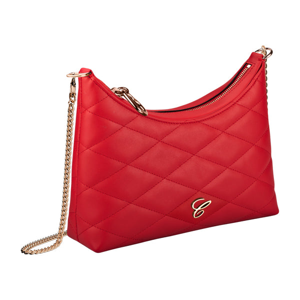 Chopard Happy Hearts Red Quilted Calfskin Leather Shoulder Bag