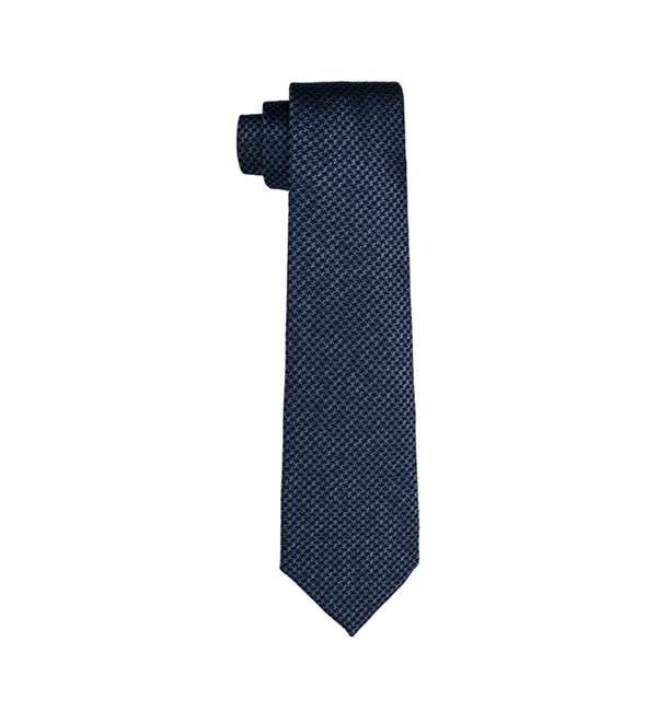 Chopard Houndstooth Blue Heavy Silk Twill Jacquard Tie