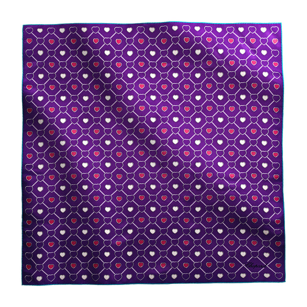 Chopard Happy Hearts Purple Silk Twill Scarf
