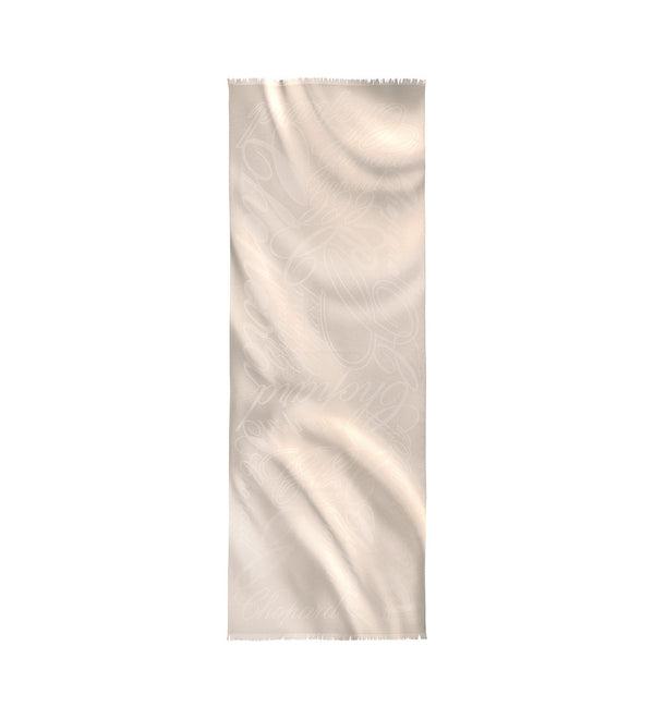 Chopard Logo Icon Off-White Silk and Cashmere Stole