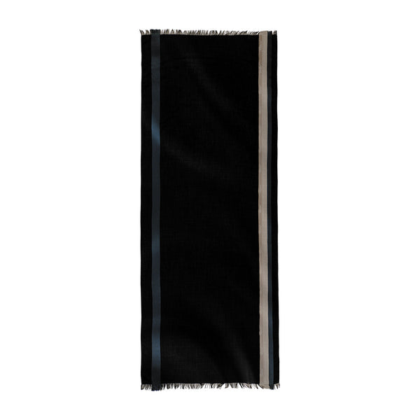 Chopard Classic Racing Black and Blue Silk, Wool and Cashmere Stole