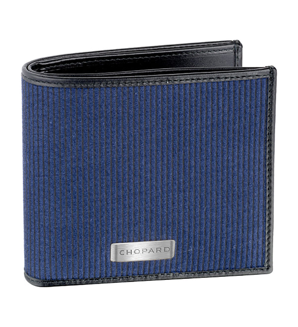 Chopard Il Classico Black Leather Blue Cloth 8CC Small Wallet