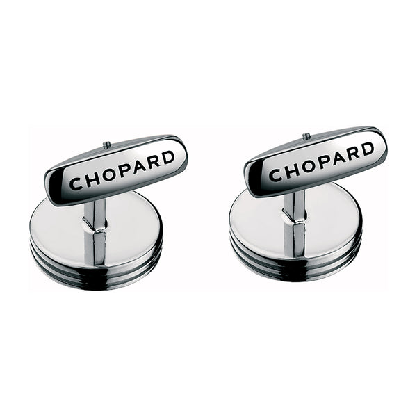 Chopard Classic Stainless Steel Black Laquer Cufflinks