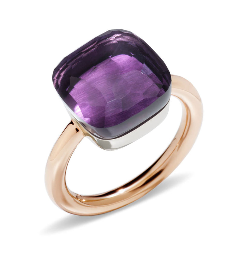 Pomellato Nudo Maxi 18ct Rose and White Gold Amethyst Ring