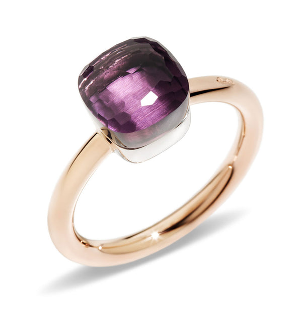 Pomellato Nudo Petit 18ct Rose and White Gold Amethyst Ring