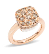 Pomellato Nudo Maxi Solitaire 18ct Rose and White Gold Brown Diamond Ring