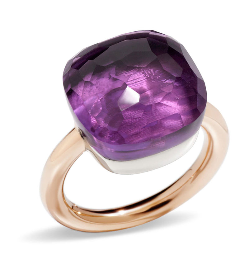 Pomellato Nudo Assoluto 18ct Rose and White Gold Amethyst Ring