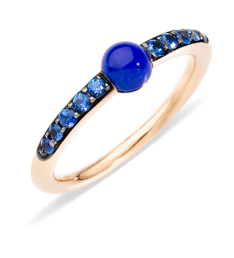 Pomellato M'Ama Non M'Ama 18ct Rose Gold Lapis and Blue Sapphire Ring