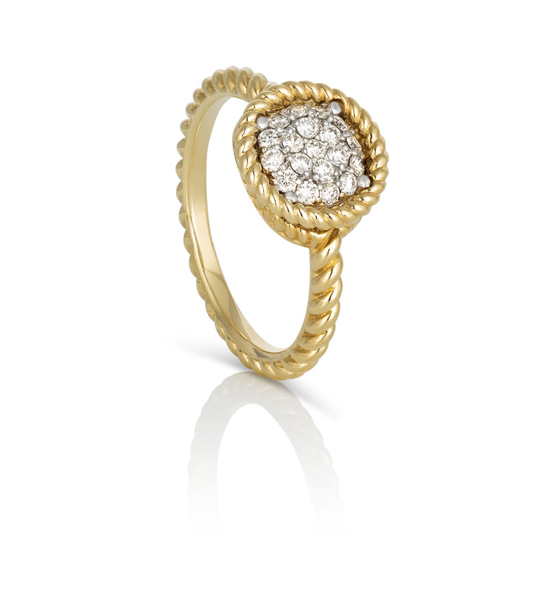 Roberto Coin New Barocco 18ct Yellow and White Gold Diamond Ring