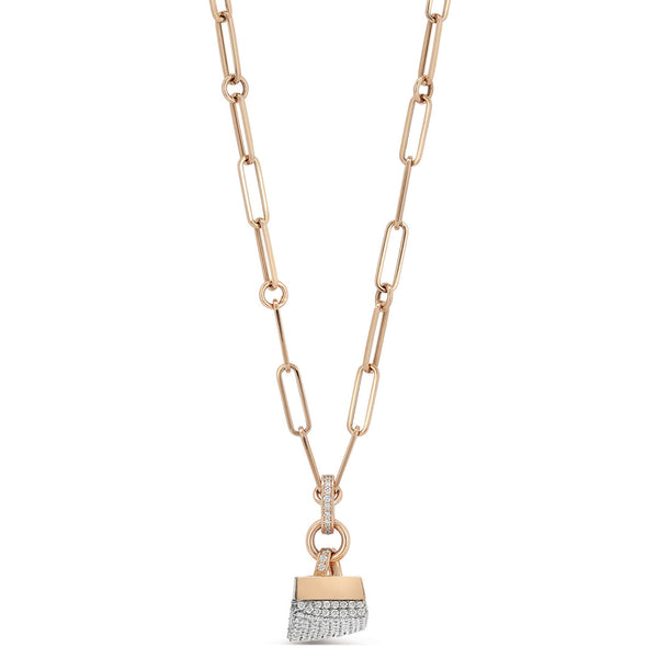 Roberto Coin Sauvage Privé 18ct Rose and White Gold Diamond Pendant and Chain