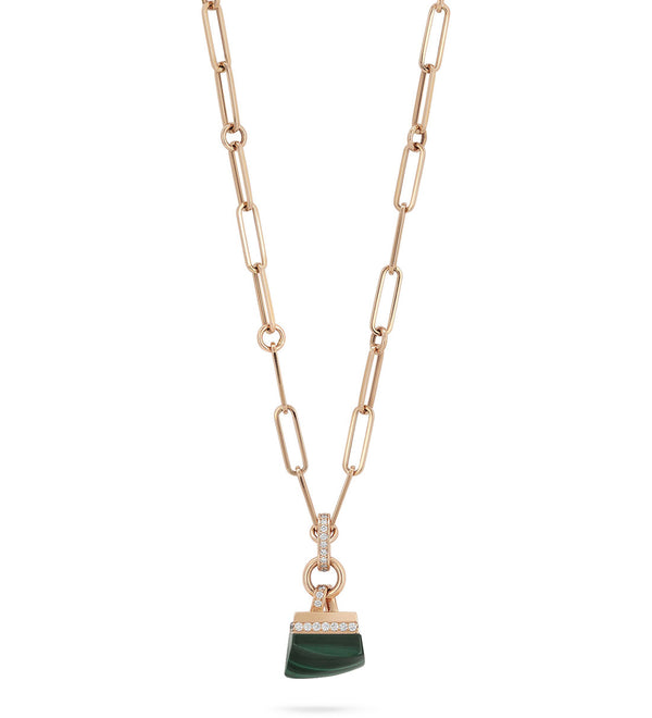 Roberto Coin Sauvage Privé 18ct Rose Gold Black Jade and Diamond Pendant and Chain