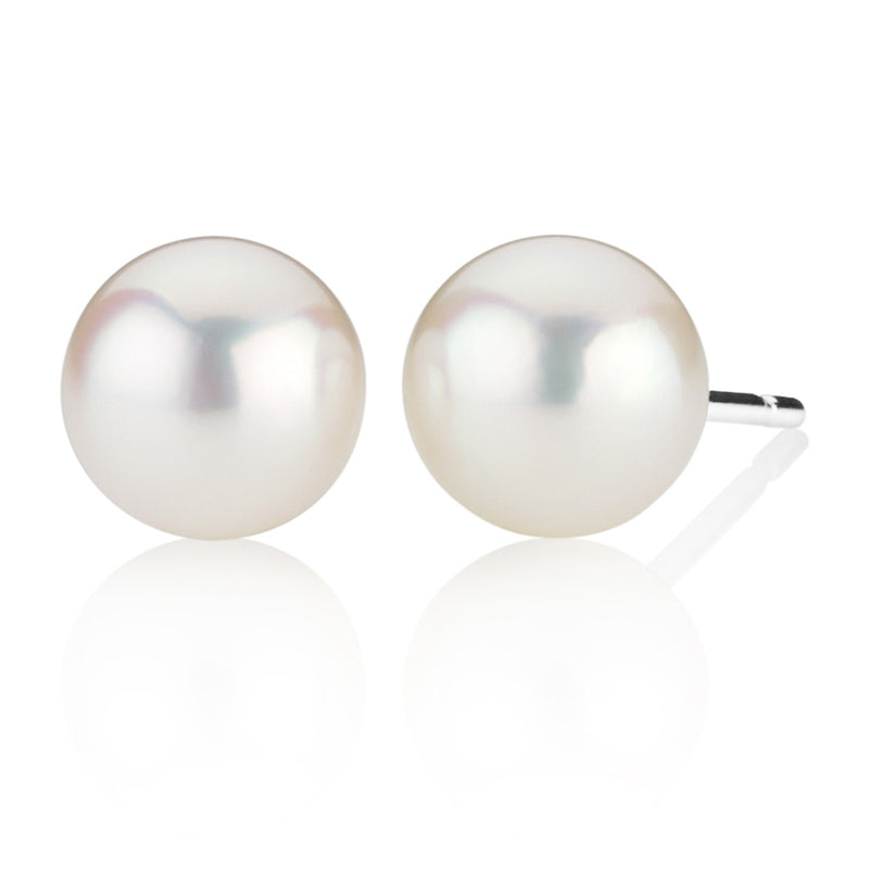 18ct White Gold Akoya Cultured Pearl Stud Earrings