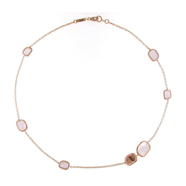 Roberto Coin Black Jade 18ct Rose Gold White Mother of Pearl Single Strand Necklace