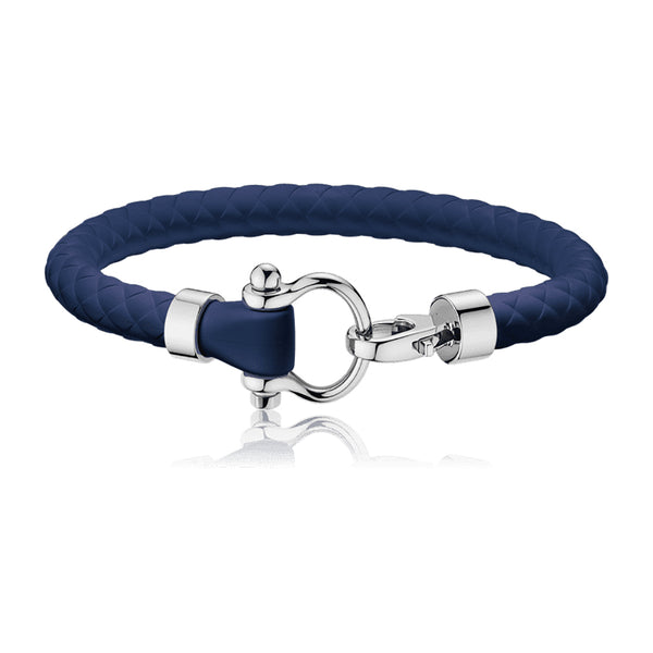 Omega Sailing Stainless Steel Blue Rubber Bracelet