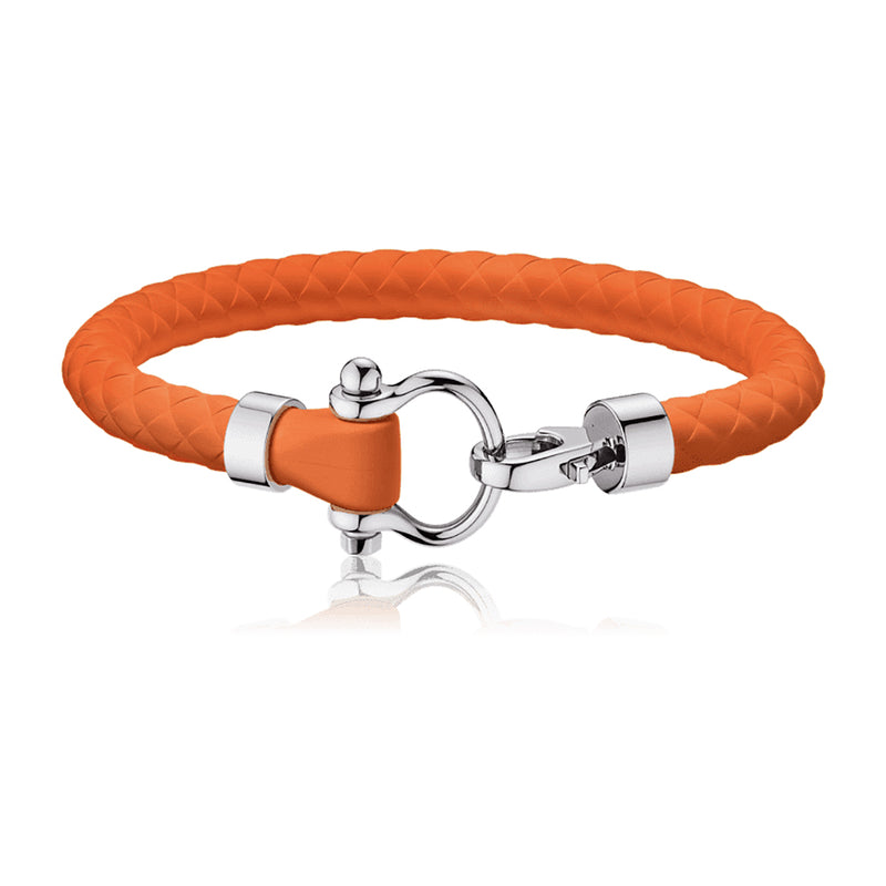 Omega Sailing Stainless Steel Orange Rubber Bracelet