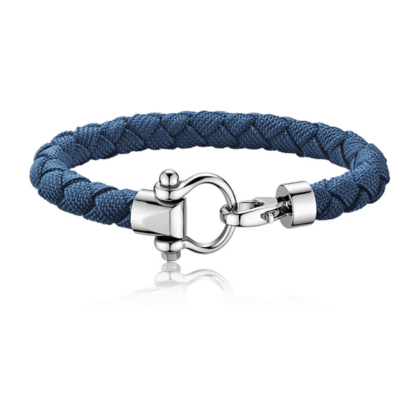 Omega Sailing Stainless Steel Blue Braided Nylon Bracelet