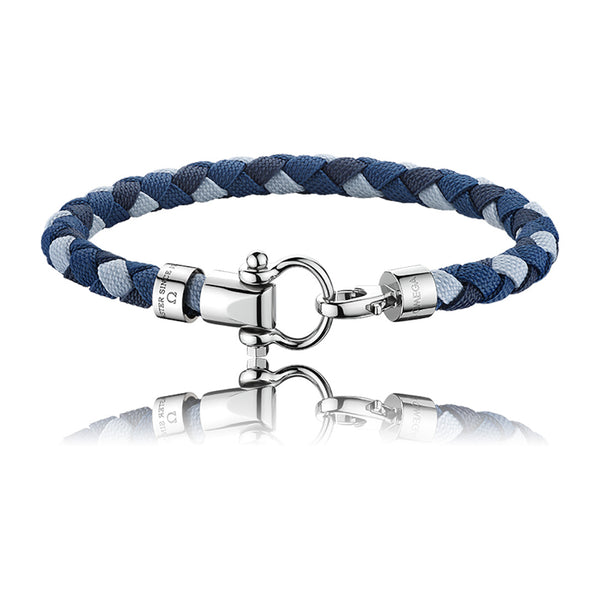 Omega Sailing Stainless Steel Blue Nylon Bracelet