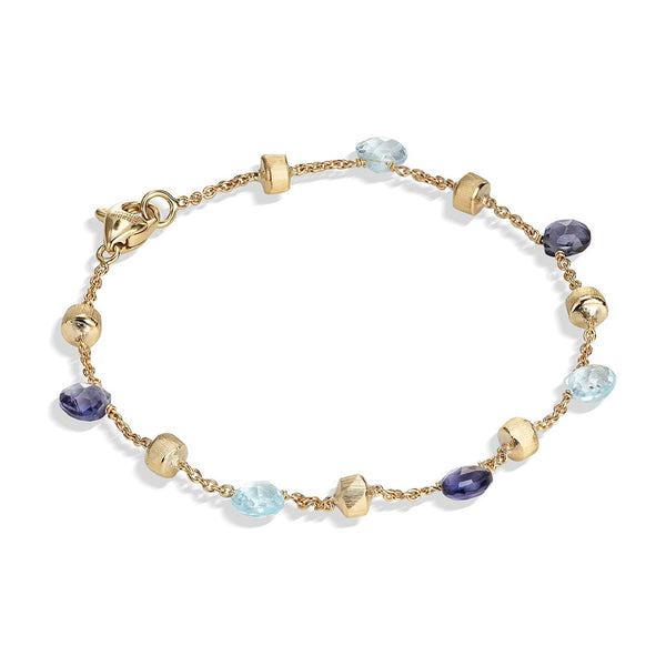 Marco Bicego Paradise 18ct Yellow Gold Iolite and Blue Topaz Bracelet