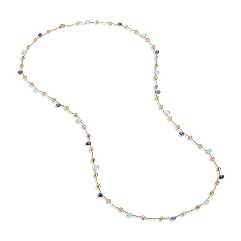 Marco Bicego Paradise 18ct Yellow Gold Iolite and Blue Topaz Necklace