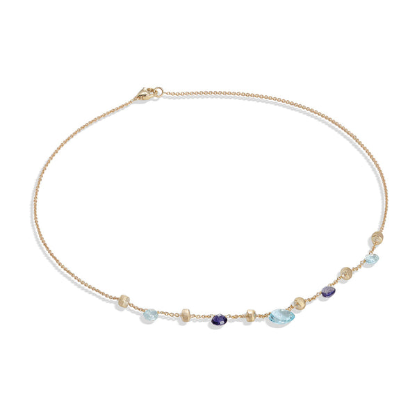 Marco Bicego Paradise 18ct Yellow Gold Iolite and Blue Topaz Necklace