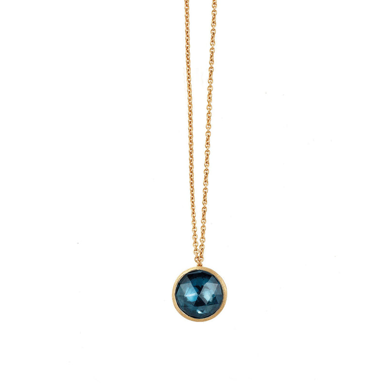 Marco Bicego Jaipur 18ct Yellow Gold London Blue Topaz Pendant and Chain