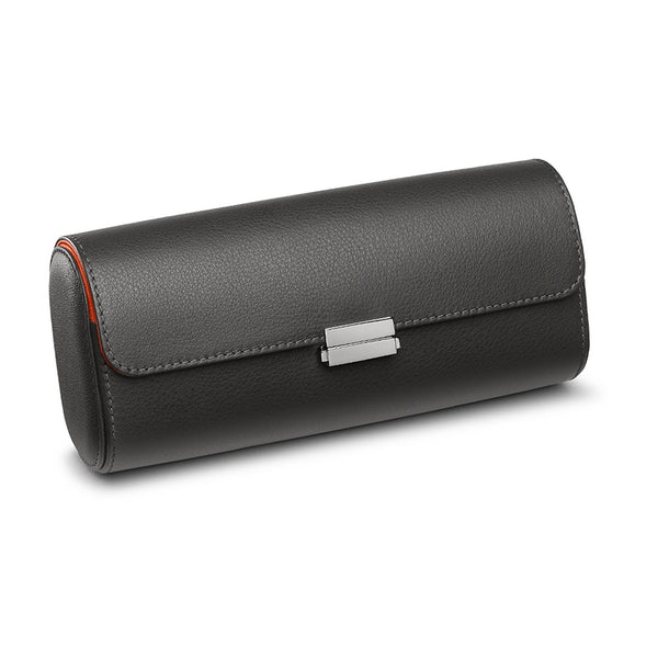 Scatola del Tempo Grey and Orange Leather Pochette Watch Travel Case
