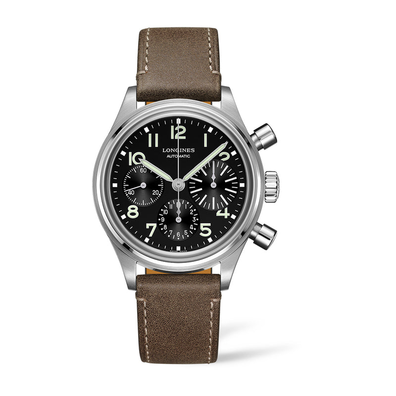 Longines Avigation BigEye Steel 41mm Black Arabic Dial Watch
