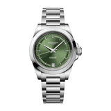 Longines Conquest Steel 34mm Green Diamond Dot Dial Watch on a Steel Bracelet