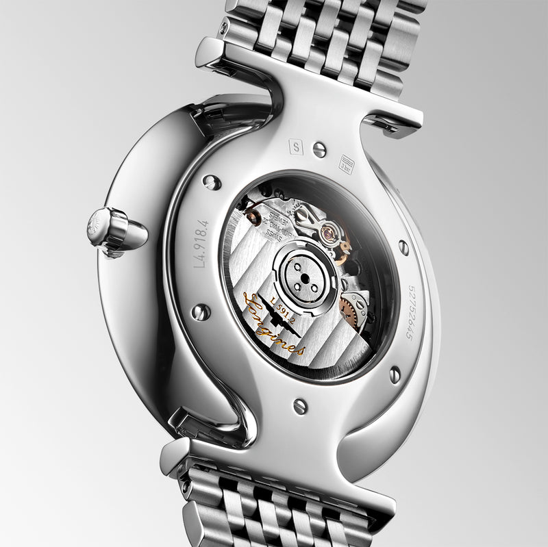 Longines La Grande Classique Steel 38mm White Roman Dial Watch on a Steel Bracelet