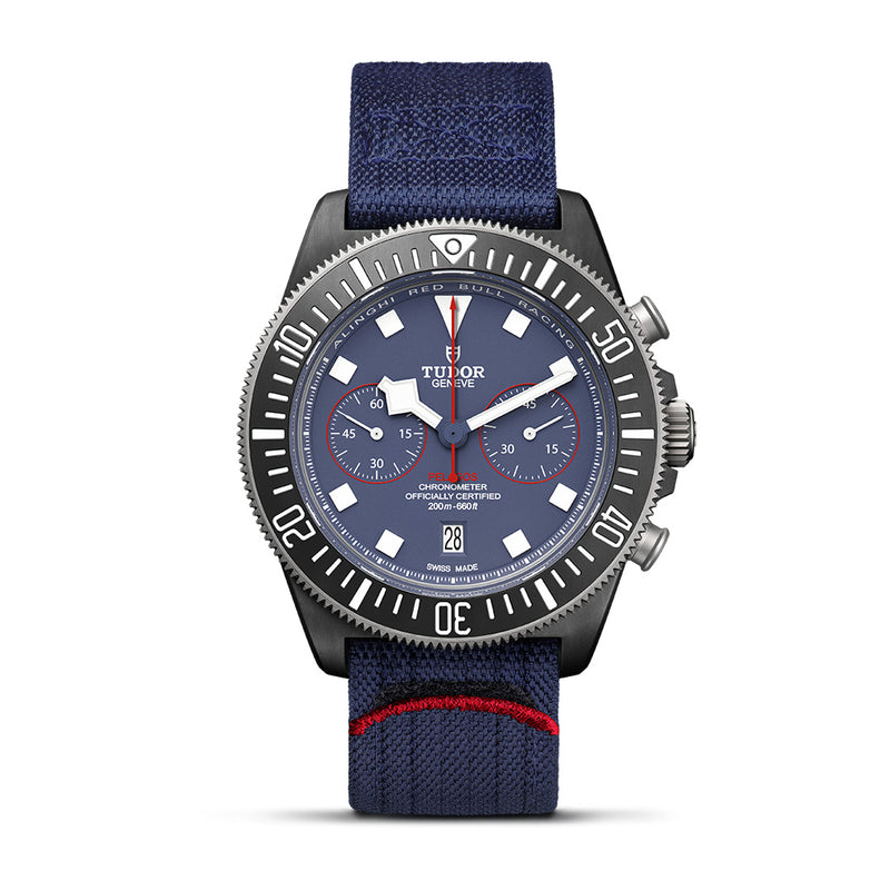Tudor Pelagos FXD Chrono Black Carbon Composite 43mm Blue Matt Dial Watch