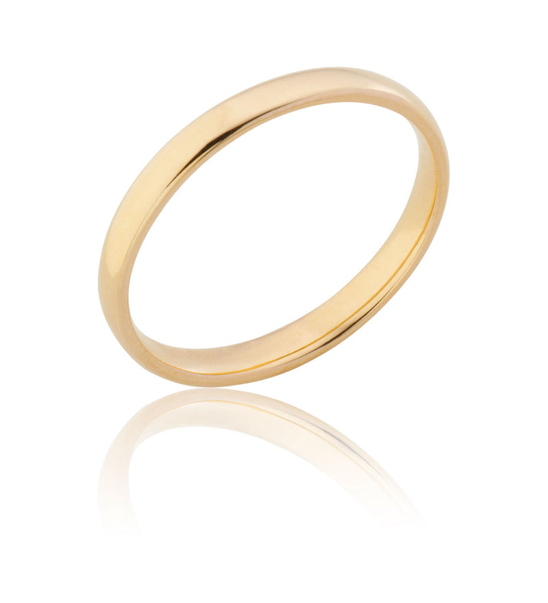 18ct Rose Gold Polished Plain Court Wedding Ring
