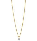 18ct Yellow Gold Four Claw Set Round Brilliant Cut Diamond Pendant and Chain