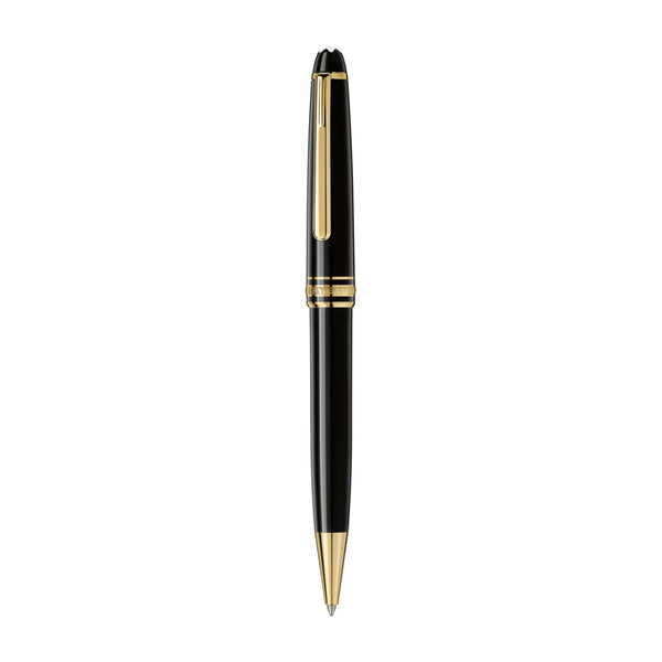 Montblanc Meisterstück Classique Yellow Gold Coated Black Precious Resin Ballpoint Pen