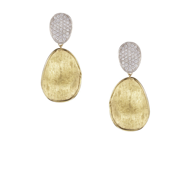 Marco Bicego Lunaria 18ct Yellow and White Gold Diamond Drop Earrings