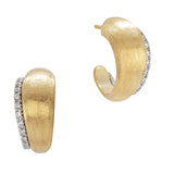 Marco Bicego Lucia 18ct Yellow and White Gold Diamond Half Hoop Earrings