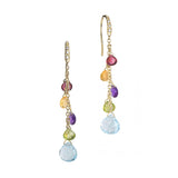 Marco Bicego Paradise 18ct Yellow Gold Multicoloured Gemstone and Diamond Drop Earrings