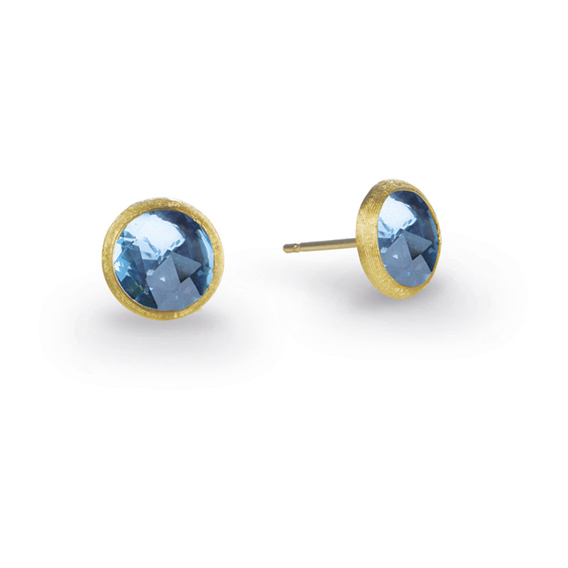 Marco Bicego Jaipur 18ct Yellow Gold Blue Topaz Stud Earrings